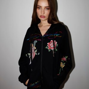Dagger Girl Zip Front Hoodie