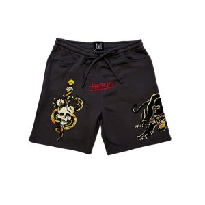 Panther Skull Fleece Short