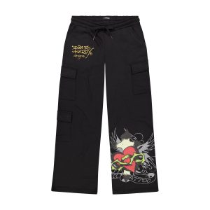 Sacred Heart Cargo Sweatpants - Black